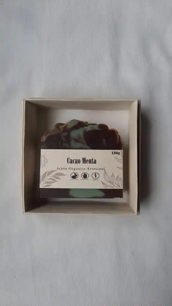 Jabón Orgánico Cacao Menta Artesanal