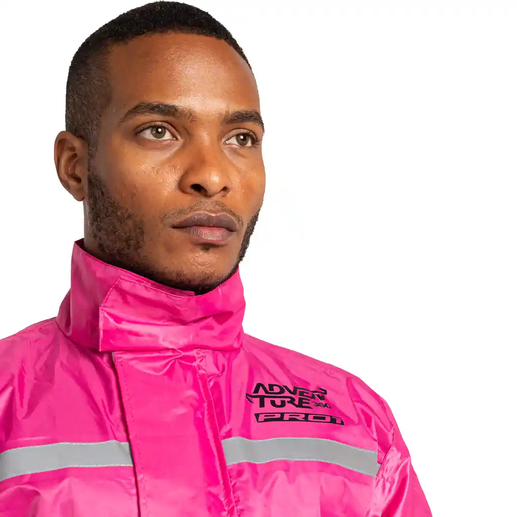 Impermeable Para Moto Textil - Adventure Pro 1 - Rosa - Hombre