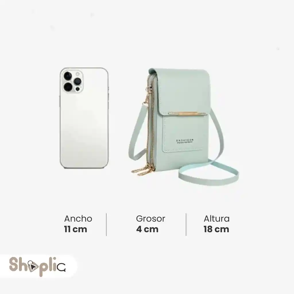 Bolso Billetera Porta Celular Visor Pantalla Tactil									