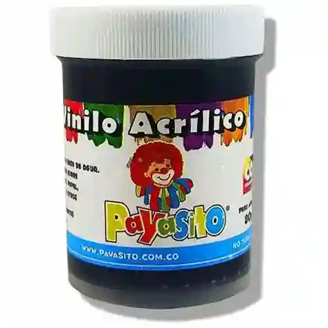 Payasito Vinilo Acrilico Negro 80g Pintura Escolar