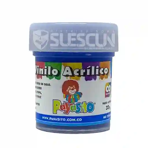 Pintura Payasito Vinilo Acrílico 80g Payasito Azul Rey No Toxico Pintura Escolar