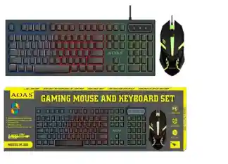 Teclado Gamer Aoas Qwerty Con Luz Rgb