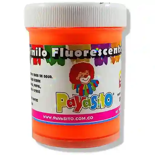 Payasito Vinilo Fluorescente Naranjado 80g Pintura Escolar