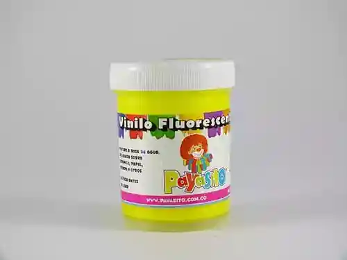 Pintura Payasito Vinilo Fluorescente Amarrillo 80g Pintura Escolar