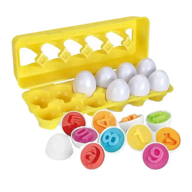 Juego De 12 Piezas De Huevos De Reconocimiento De Colores Y Y Numeros, Rompecabezas Para Niños