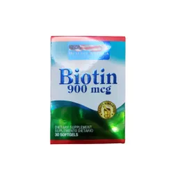 Biotin 900 Mcg 30 Softgels Healthy America