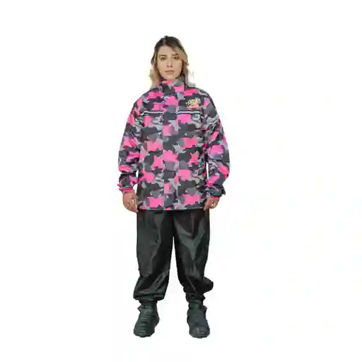 Impermeable Camuflado Para Moto Textil - Adventure Pro 1 - Rosa - Mujer