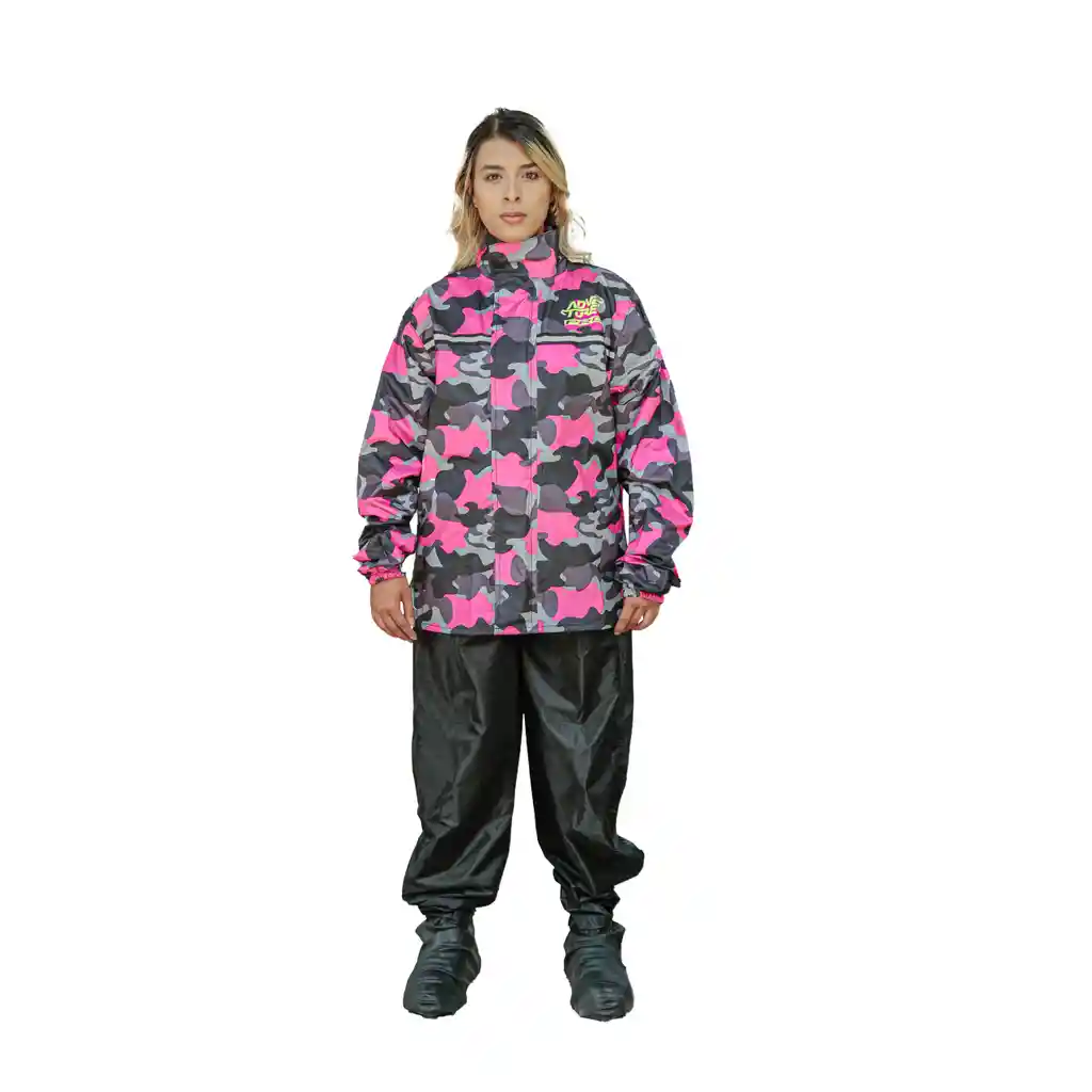 Impermeable Camuflado Para Moto Textil - Adventure Pro 1 - Rosa - Mujer