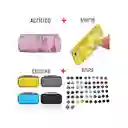 Acrilico Protector De Kirby + Estuche + Vidrio + 2 Grips Compatible Con Switch Lite