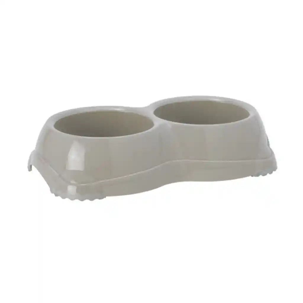 Comedero Doble Smarty 330 Ml Gris Claro