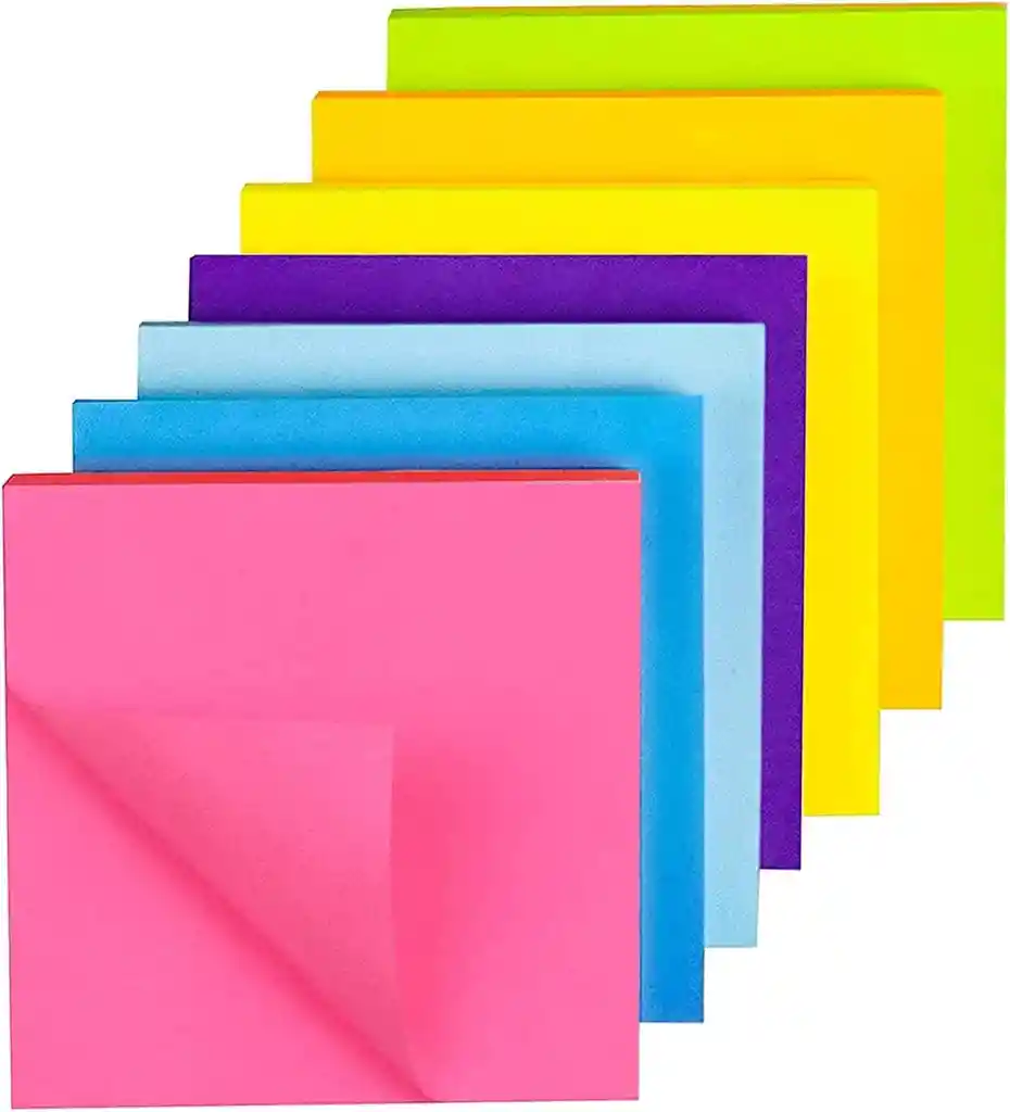 Notas Adhesivas De Colores Cuadradas