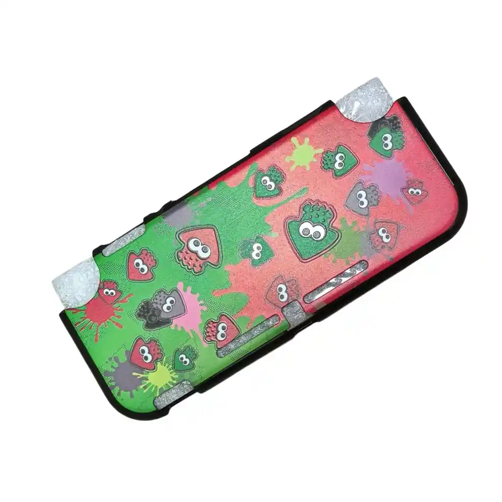 Acrilico Protector De Splatoon + Estuche + Vidrio + 2 Grips Compatible Con Switch Lite