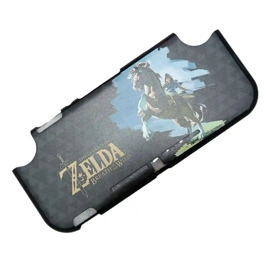 Acrilico Protector De Zelda Caballo + Estuche + Vidrio + 2 Grips Para Nintendo Switch Lite