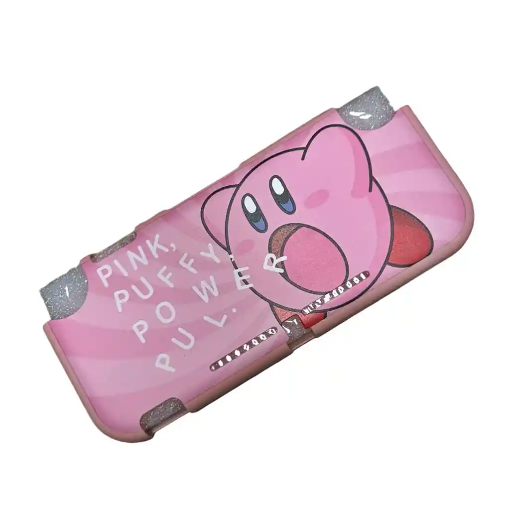 Acrilico Protector De Kirby + Estuche + Vidrio + 2 Grips Compatible Con Switch Lite