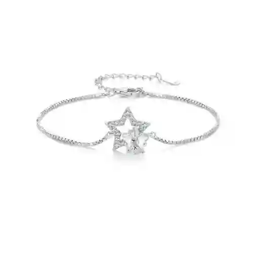 Pulsera Para Mujer Estrellas Universo Fabricada En Plata 925