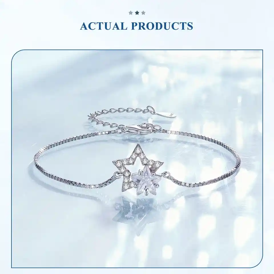 Pulsera Para Mujer Estrellas Universo Fabricada En Plata 925