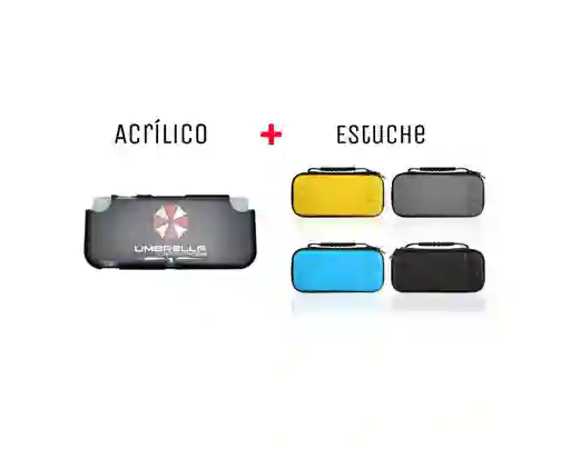 Acrilico Protector De Umbrella + Estuche Rigido Para Nintendo Switch Lite