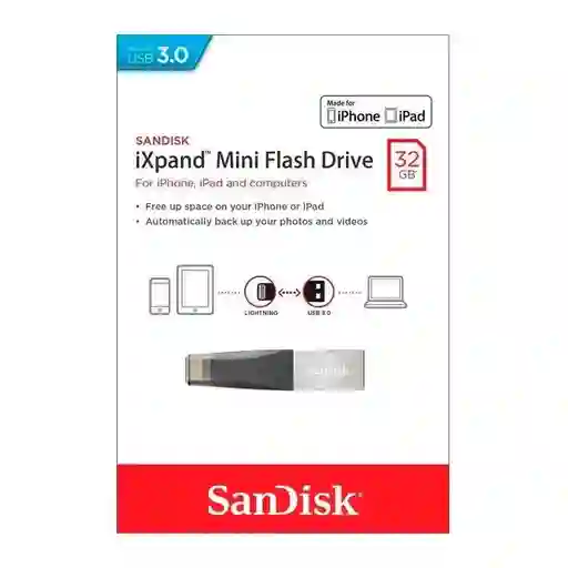 Memoria Usb Sandisk Ixpand Mini 32gb 3.0 Doble Puerto | 4k