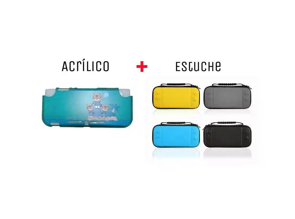 Acrilico Protector De Animal Crossing + Estuche Rigido Para Nintendo Switch Lite