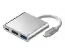 Adaptador Mac Windows Hub Usb-c A Hdmi Usb 3.0 Usb C. 3 En 1