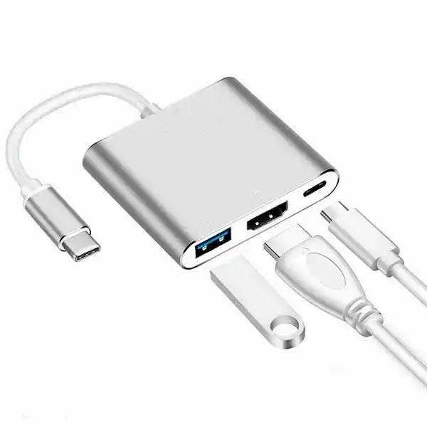 Adaptador Mac Windows Hub Usb-c A Hdmi Usb 3.0 Usb C. 3 En 1