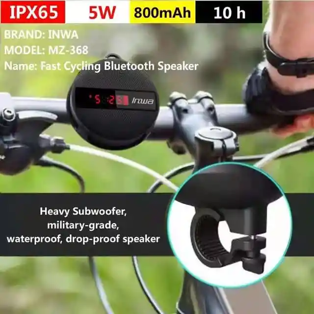 Parlante Para Moto O Bicicleta Pantalla Digital Led, Subwoofer Impermeable