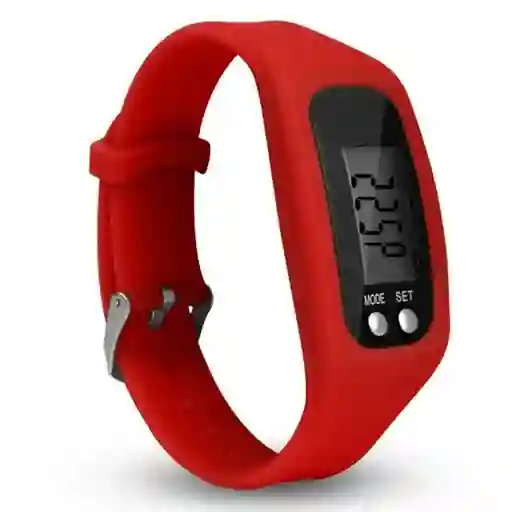 Reloj Podómetro Con Pantalla Lcd - Fitness Rojo