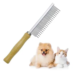 Cepillo Para Mascotas Mango Madera Peine Para Gatos Y Perros