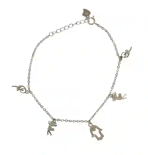 Pulsera Manilla Plata Ley 925 Mano Y Hadas Con Brillos Original + Estuche De Lujo