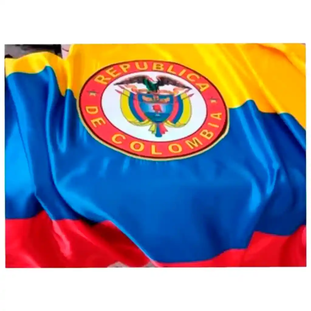 Bandera Colombia Escudo 150x90cm Exterior Grande Doble Cara (doble Faz)