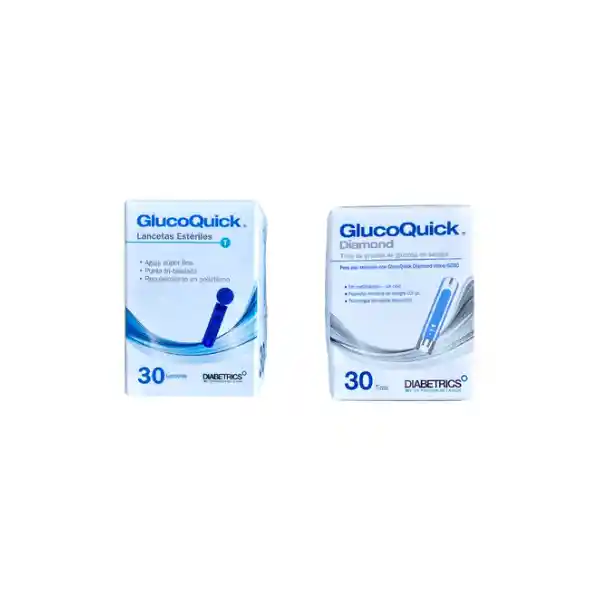 Tiras Para Glucometro Glucoquick Gd50 Diamond X 30 Mas 30 Lancetas