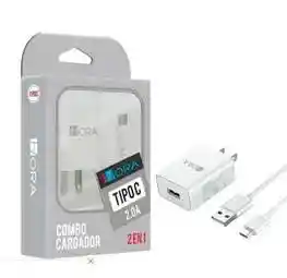 Combo Cargador Tipo C 2.0a 10w - Gar080 Blanco