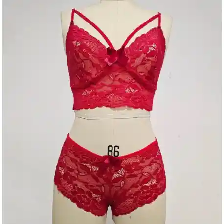 Hermoso Conjunto Encaje Cachetero