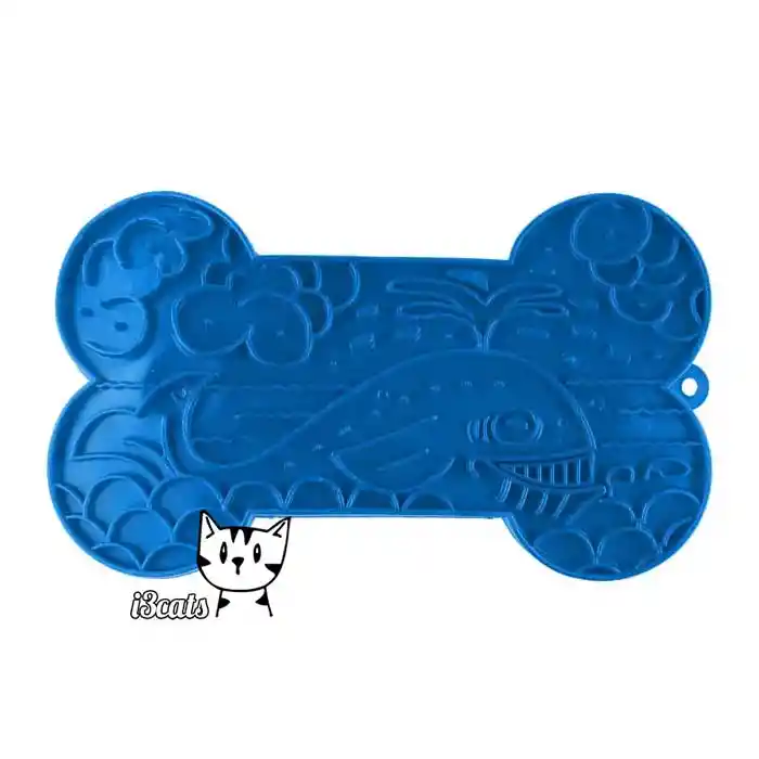 Lick Mat Para Perros Huesito Azul