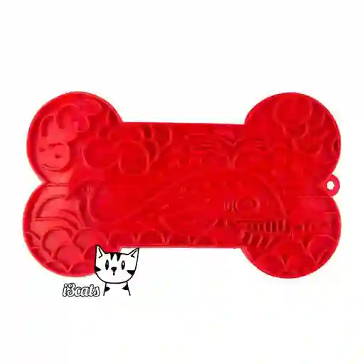 Lick Mat Para Perros Huesito Rojo