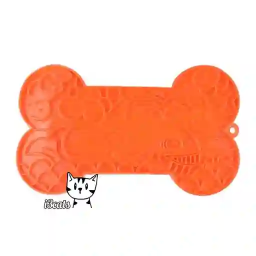 Lick Mat Para Perros Huesito Naranja