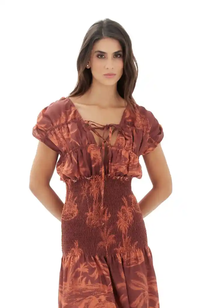 Vestido Carlota Memory Terracota Xs