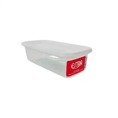 Recipiente Plastico Rectangular 0.35l Blanco