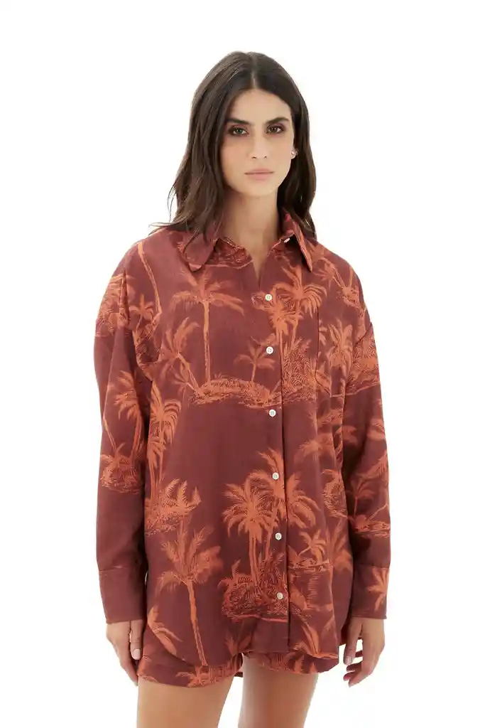 Camisa Rosewood Mare Terracota M