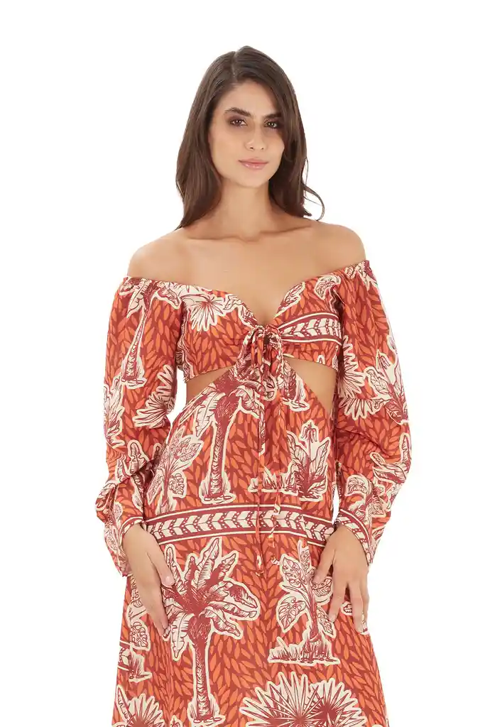 Vestido Largo Aires Del Norte Aires Terracota M
