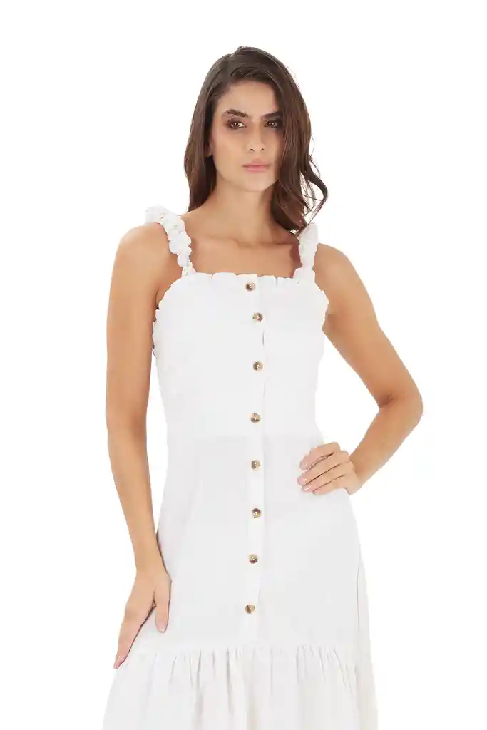 Vestido Largo Clio Marfil Xs