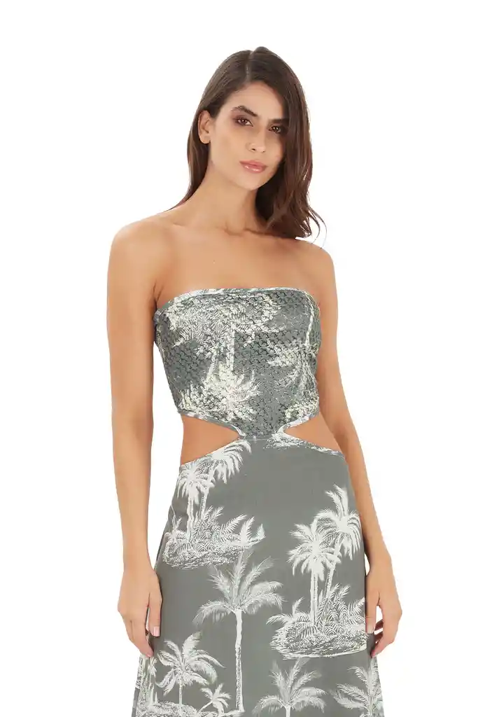 Vestido Largo Creative Craf Mare Verde L