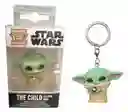 Llavero Funko Pop: Star Wars Baby Yoda Con Perilla De Contro