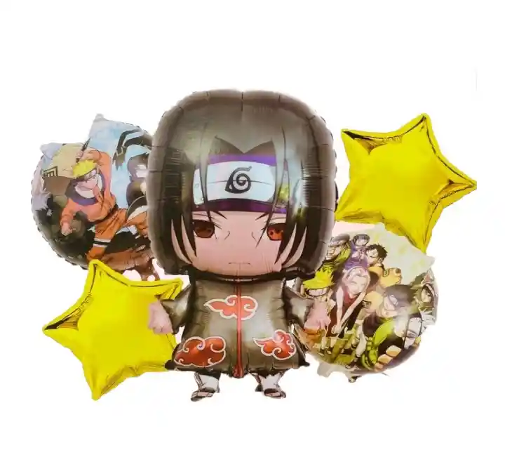 Bouquet X 5 Globos Metalizados Sasuke Uchiha