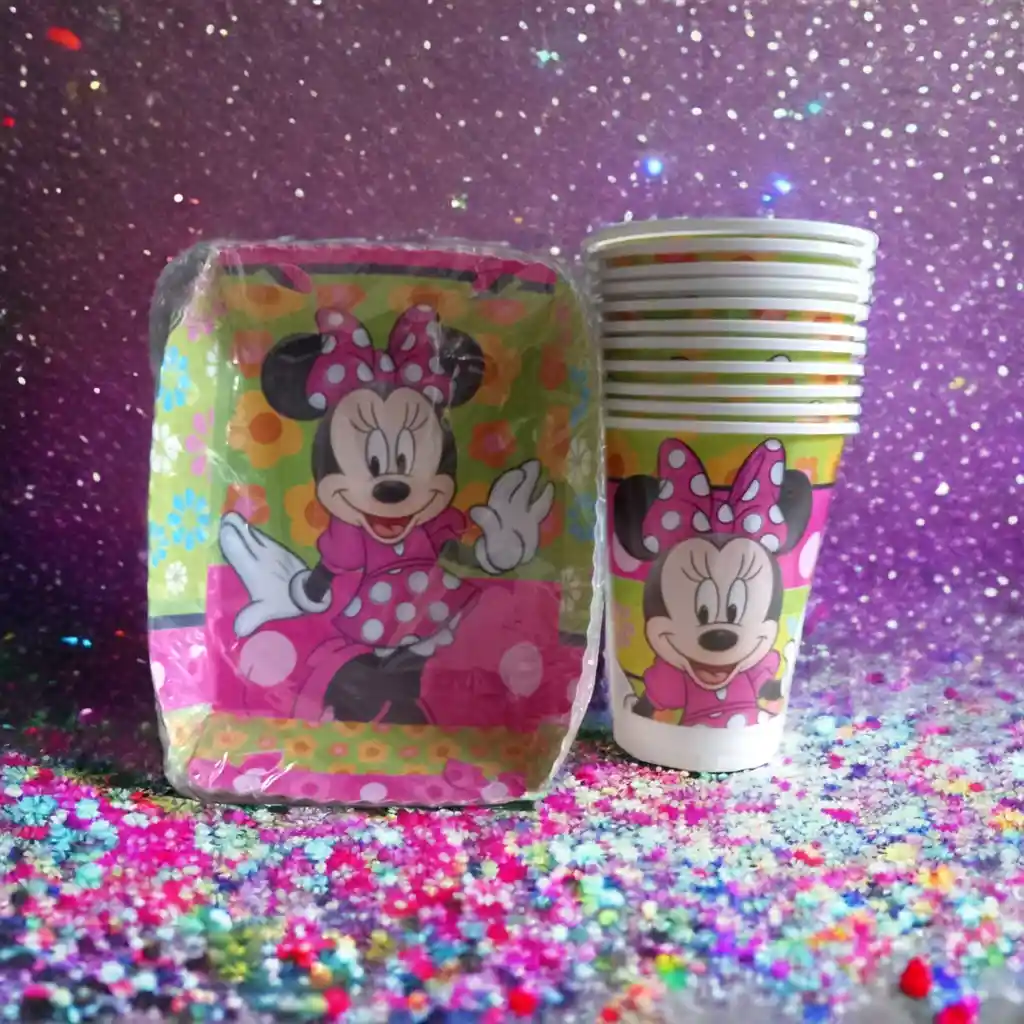 Kit 12 Torteras + 12 Vasos Minnie Mouse