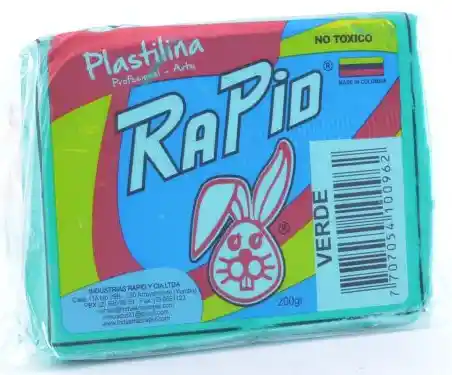 Plastilina Escolar Verde - 200gr Rapid