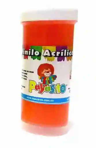 Pintura Payasito Vinilo Acrilico Color Fluorescentes Naranja 125 Gr