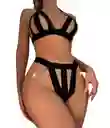 Talla S - Conjunto De Lencería Cadenas Idalia Negra