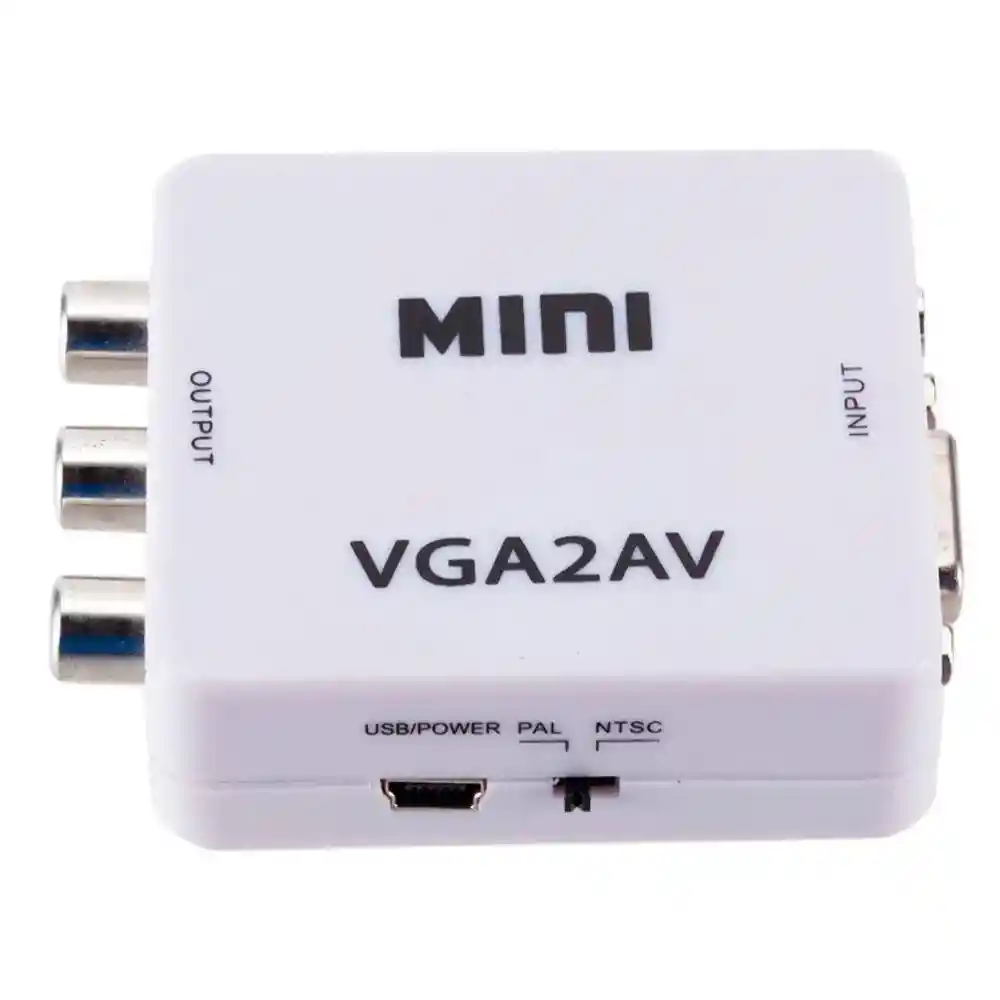 Convertidor Caja Vga Rca Vg2av Blanco Adaptador Mini No Bidireccional