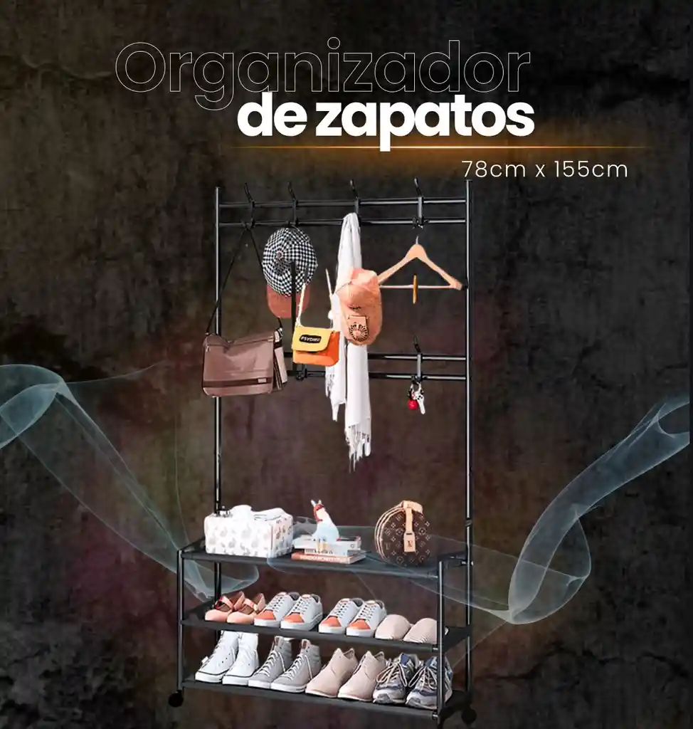 Organizador Zapatero Colgador Perchero 3 Niveles 78x155cm